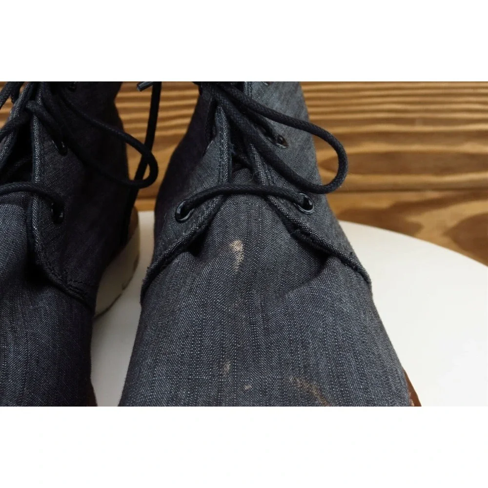 Toms Boots Sz 13‎ M Black Round Toe Chukka Fabric Men